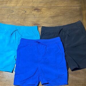 Set of Three Boys Swim Trunks in Blue and Black, Size 16